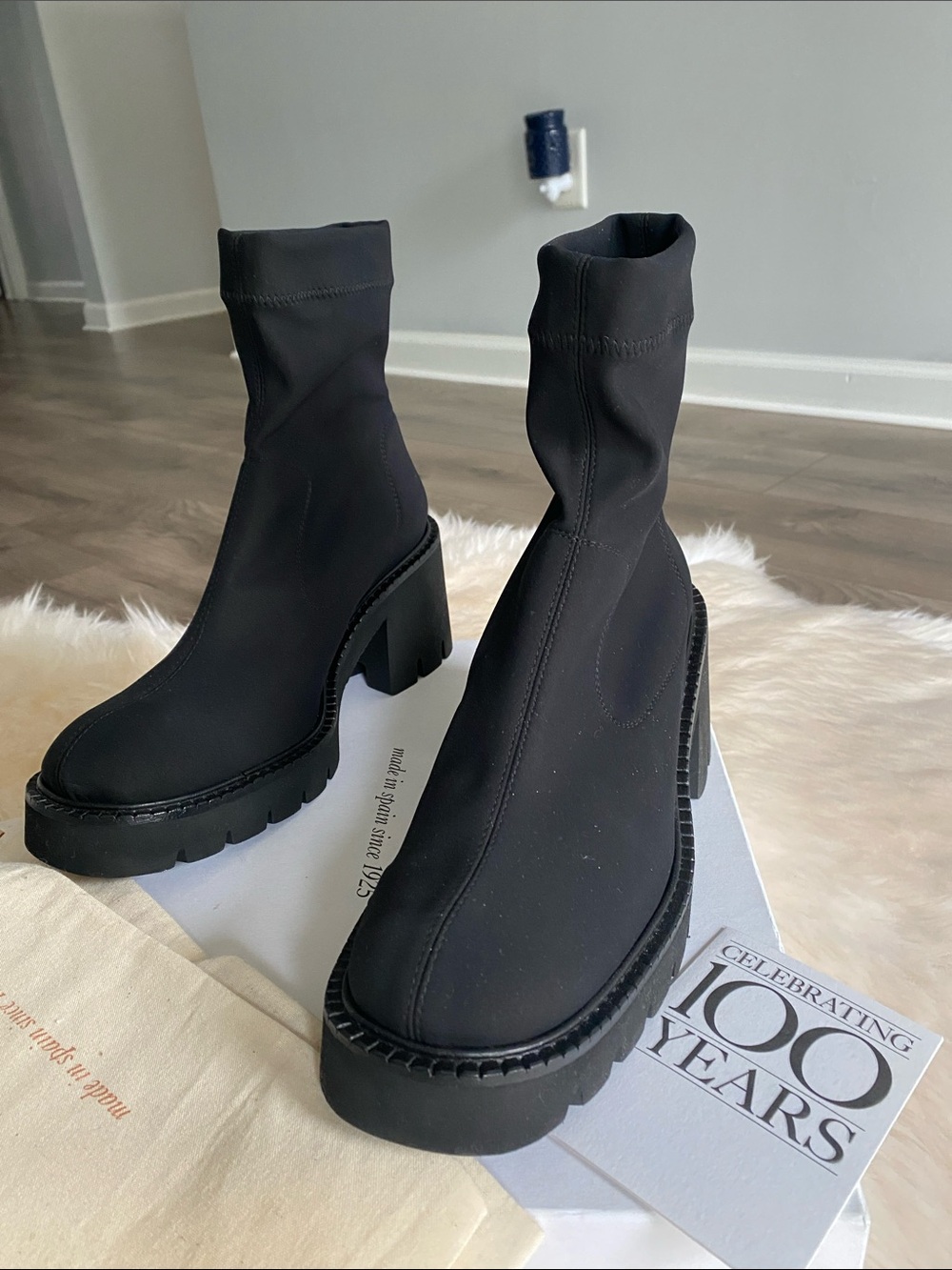 Pedro Garcia Black Chunky Platform Ankle Boots